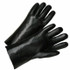 PVC Coated Gloves, Standard Smooth Grip, Cotton-Knit Interlock Lining, 12 in, Large, Black