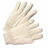 Premium Grade Cotton Canvas Single-Palm Gloves, Knit Wrist, Natural, Large