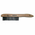 Hand Scratch Brush, 4 X 16 Rows, Carbon Steel Bristles, Shoe Wood Handle