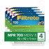 Filtrete Electrostatic Air Filter 700 MPR 750-4PK-1E, 10 in x 10 in x 1 in (25.4 cm x 25.4 cm x 2.5 cm)