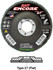 Regular Density Discs - Fiberglass Backing,Encore  Type 27 Regular Density Flap Disc,  7/8 Arbor - No Hub 71226