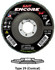 Regular Density Discs - Fiberglass Backing,Encore   Type 29 Regular Density Flap Disc,  7/8 Arbor - No Hub 71249