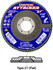 High Density Discs - Fiberglass Backing,Ovation? Attacker High Density Flap Disc - Type 27,  7/8 Arbor - No Hub 76249