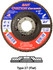 High Density Discs - Fiberglass Backing,Ovation? Ceramic High Density Flap Disc - Type 27,  5/8-11 Hub 78321