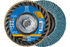 PFERD Flap Disc, 4-1/2" x 5/8-11, Z PSF TRIM STEELOX, 40 Grit, T27, Flat, Zirconia