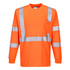 Portwest Hi-Vis Long Sleeve Ribbed Cuff T-Shirt Orange