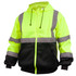 Black Stallion JS3050-LB Hi-Vis Class 3 Poly Fleece Full-Zip Hooded Sweatshirt - 3XLARGE