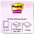 Post-it Super Sticky Recycled Notes 660-3SST, 4 in x 6 in (101 mm x 152
mm) Bora Bora Collection, Lined, 3 Pads/Pack
