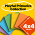 Post-it Super Sticky Notes 675-6SSAN, 4 in x 4 in (101 mm x 101 mm), Playful Primaries Collection, Lined, 6 Pads/Pack