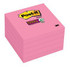 Post-it Super Sticky Notes 654-5SSNP, 3 in x 3 in (76 mm x 76 mm), NeonPink, 5 Pads/Pack, 90 Sheets/Pad 36479