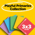 Post-it Super Sticky Notes 654-5SSAN, 3 in x 3 in (76 mm x 76 mm), Playful Primaries Collection