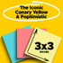 Post-it Notes 654-14-4B, 3 in x 3 in (76 mm x 76 mm), Canary Yellow