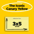 Post-it Super Sticky Notes 655-12SSCY, 3 in x 5 in (76 mm x 127 mm)Canary Yellow, 12 pk, 90 sh per pad 53123