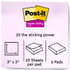 Post-it Super Sticky Notes 654-6SSAU, 3 in x 3 in (76 mm x 76 mm) 6pads, 65 sheets/pad. Rio de Janeiro Collection 98044