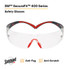 3M SecureFit Safety Glasses SF401SGAF-RED, Red/Gray, Clear ScotchgardAnti-fog Lens, 20 EA/Case 27715