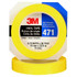 3M Vinyl Tape 471, Yellow, 3/4 in x 36 yd, 5.2 mil, 48 rolls per case