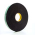 3M Double Coated Urethane Foam Tape 4056, Black, 1 in x 36 yd, 62 mil,9 rolls per case 14558
