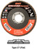 Regular Density Discs - Fiberglass Backing,Encore Ceramic  Type 27 Regular Density Flap Disc,  7/8 Arbor - No Hub 72262