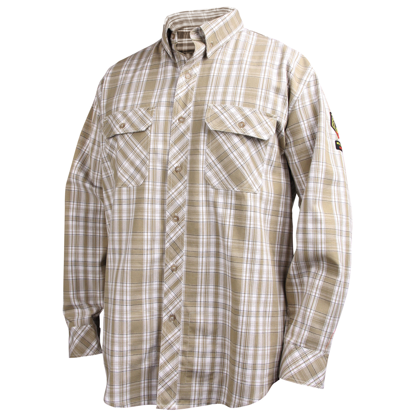 Black Stallion WF2110-PK Work SHIRT 7OZ PLAID KHAKI, COLOR PK, Size  X-Large, COLOR PK, Size X-Large | Plaid/ Khaki