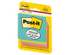 Post-it Notes Super Sticky Pads in Miami Colors, 4 x 6, 90/Pad, 3