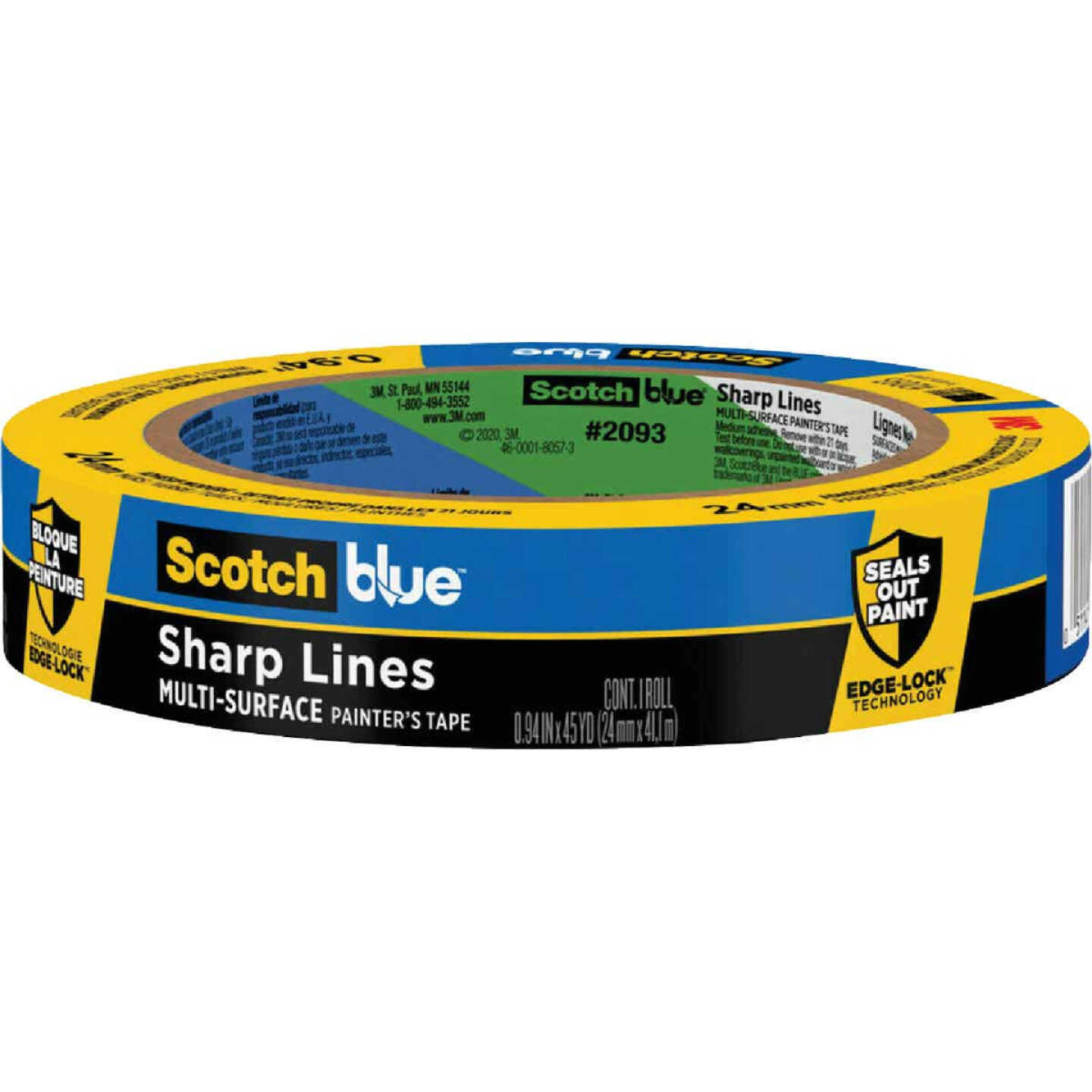 ScotchBlue Sharp Lines Painter‚Äôs Tape 2093-24NC, 0.94 in x 60 yd (24mmx  54,8m) 32030 - Strobels Supply