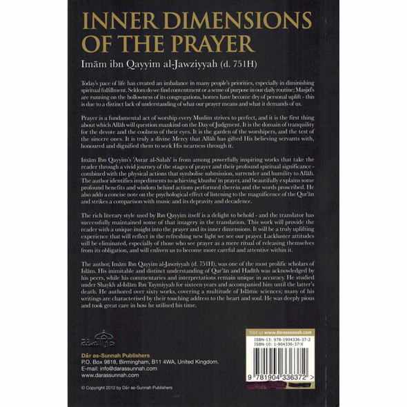 Inner Dimensions of the Prayer By Imam Ibn Qayyim al_jawziyyah,9781904336372