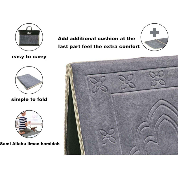 Foldable Prayer Rug with Back Support