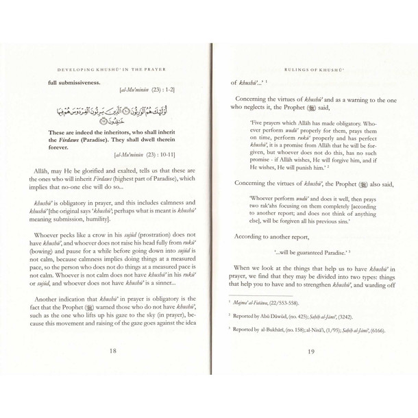 Developing Khushu in the prayer By Muhammed Salih al Munajjid,9781904336242