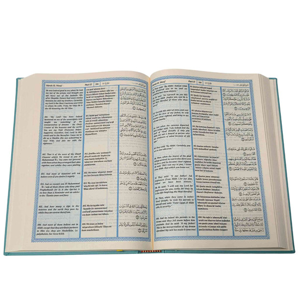 The Noble Quran Transliteration in Roman Script with Arabic Text and English (Rainbow Colors) King Fahad Style