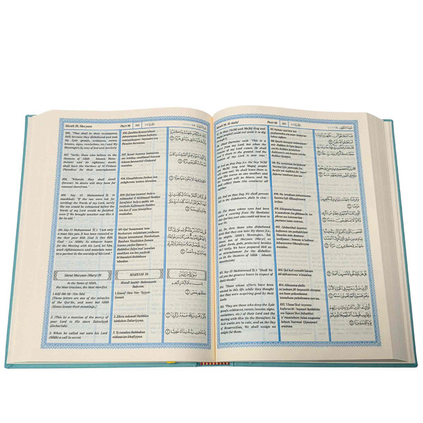 The Noble Quran Transliteration in Roman Script with Arabic Text and English (Rainbow Colors) King Fahad Style