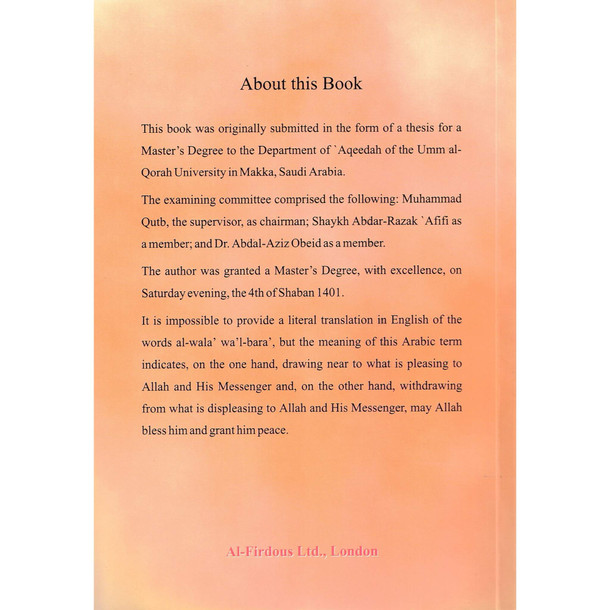 Al-Wala Wal-Bara Part 1, 2 & 3 By Muhammad Saeed al-Qahtaani,9781874263807