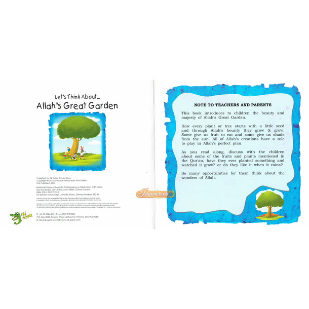 Lets Think About Allah,s Great Garden By Ali Gator,ISBN: 9781921772320