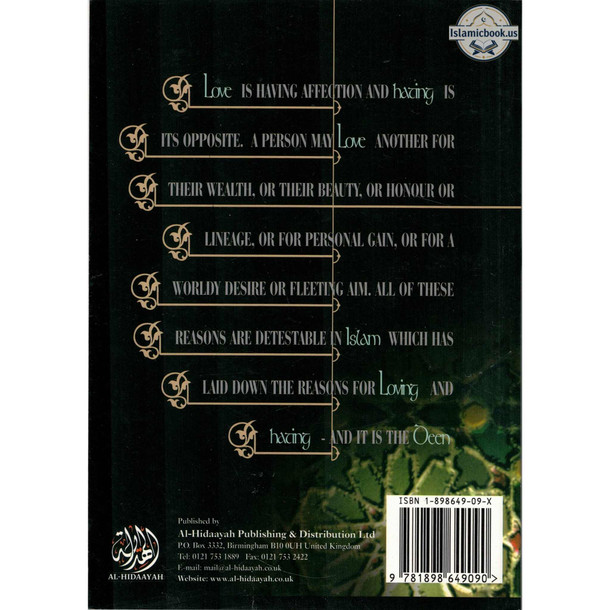 Love and Hate for the Sake of Allah By Shaykh Hilaalee Saleem,ISBN: 9781898649090