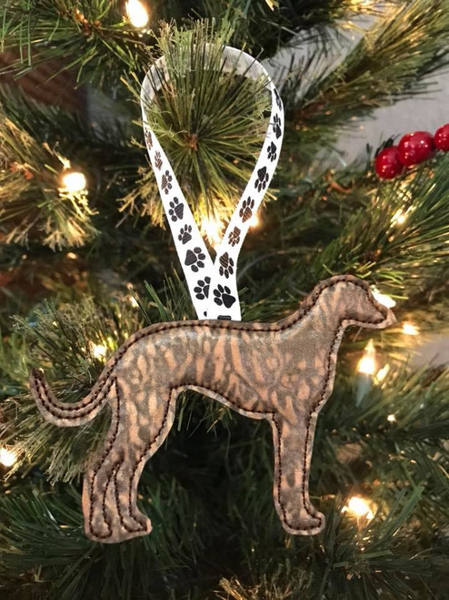 Ornament Greyhound Silhouette Copper Brindle