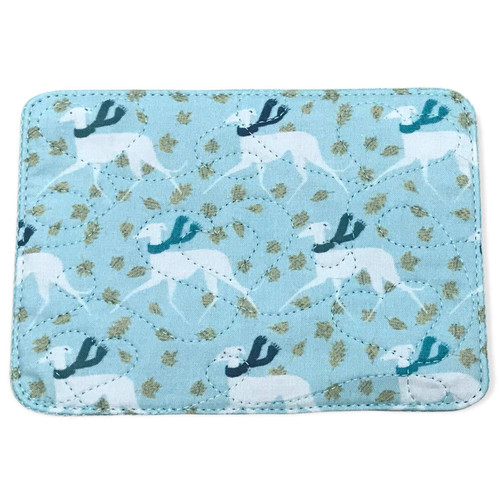 Mug Rug - Blustery Day Hounds Quilted Hearts