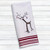Grey-ndeer Reindeer White/Red Stripes Kitchen Hand Towel 
