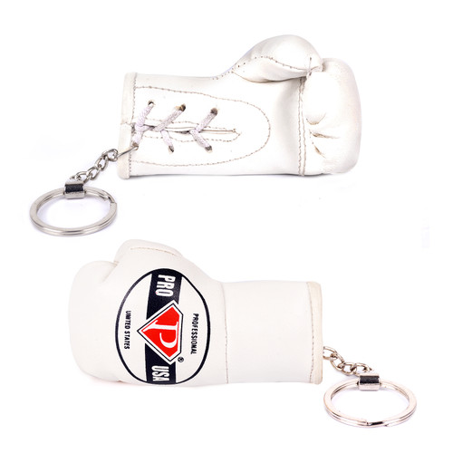 Pro USA Boxing Glove Keyring. Perfect for keeping your keys protected from mislaying it. 
Perfect accessory for boxing, and combat sports athletes, competitors, participants, officials, enthusiasts, fans, aficionados, and more.
Attach to your keys, gym bag, backpack or purse
Small size can fit easily into a pocket or purse
Realistic design and detail; Makes a great gift
Designed with a heavy-duty metal chain and ring
Sold in pairs