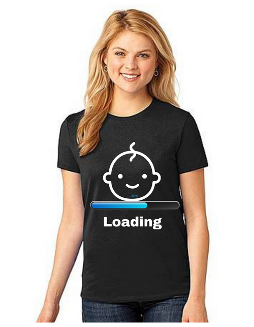 Loading MOM to be  Tshirt Mom Life T-Shirt Short Sleeve Summer Mommy Tshirts