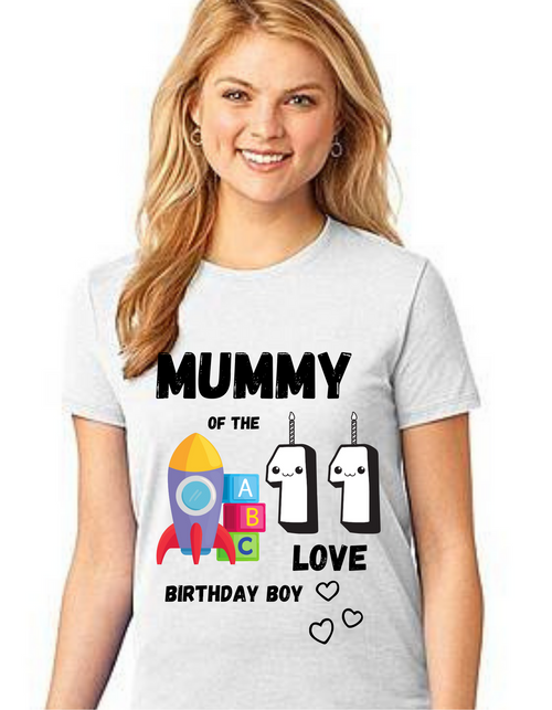 Mommy of the Birthday Boy Rocket theme,Tshirts Mom Life T-Shirt Short Sleeve Summer Mommy Tshirts