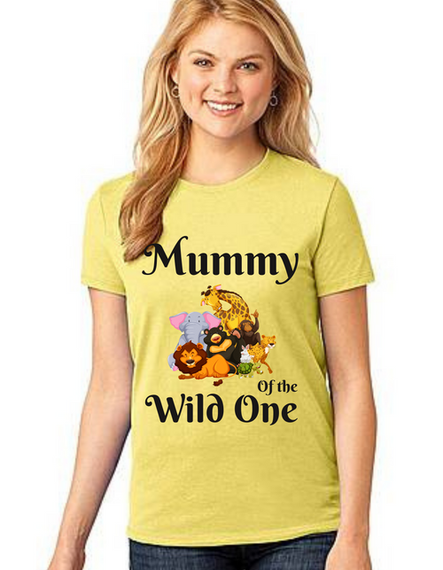 Mommy of the Birthday Girl Wild One theme, Tshirts Mom Life T-Shirt Short Sleeve Summer Mommy Tshirts
