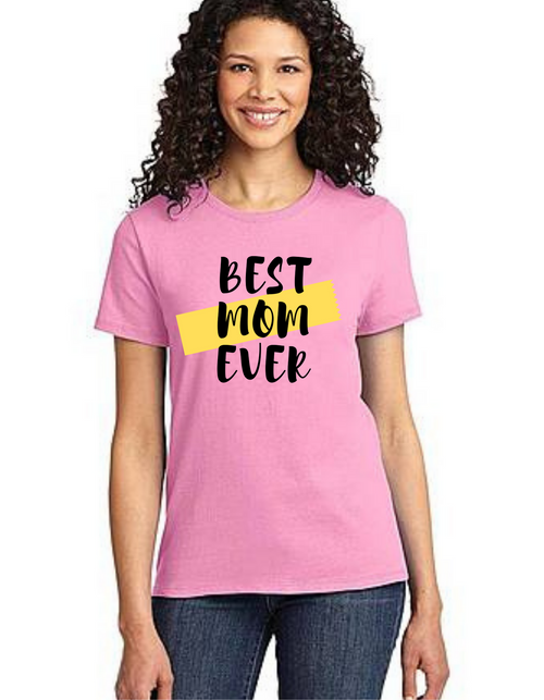 Roma Mother's day Best Mom Ever_bk  Mom's  T-shirt Mom Life T-Shirt Short Sleeve Summer Mommy Tshirts