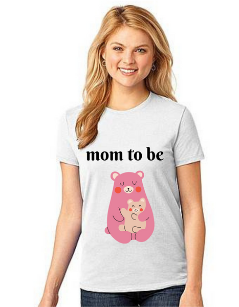 MOM to be bear Tshirt Mom Life T-Shirt Short Sleeve Summer Mommy Tshirts