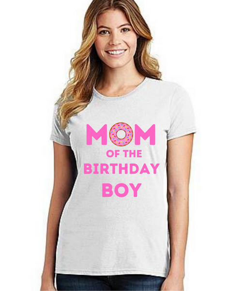 Mommy of the Birthday boy Donut  them, Tshirts Mom Life T-Shirt Short Sleeve Summer Mommy Tshirts