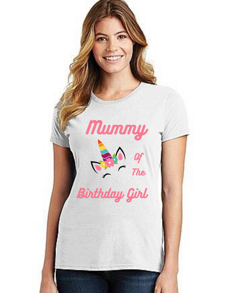 Mommy of the Birthday Girl Unicorn theme ,Tshirts Mom Life T-Shirt Short Sleeve Summer Mommy Tshirts