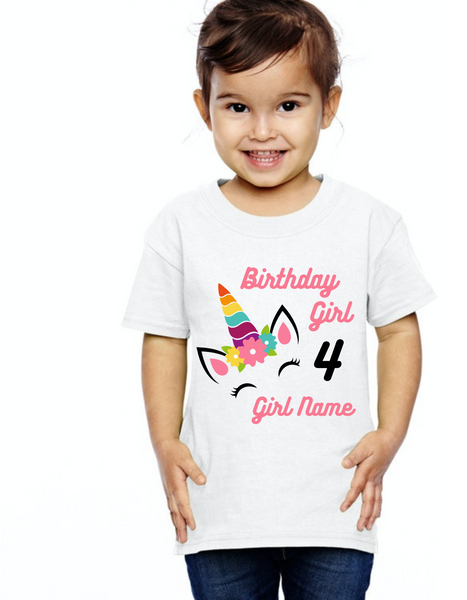 Roma Birthday GIRL tshirt for Unicorn theme  kids Tshirt , bday tshirts,girls tshists