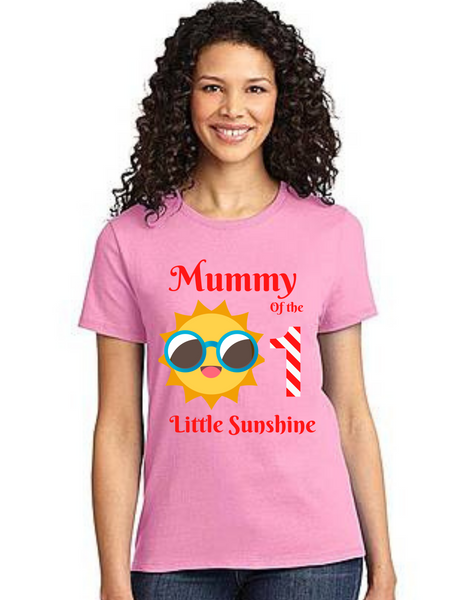 Mommy of the Birthday Girl Sunshine theme ,Tshirts Mom Life T-Shirt Short Sleeve Summer Mommy Tshirts