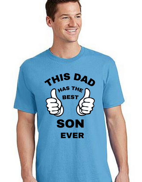 Roma This Dad Has The Best Son Ever Fathers Day Gift Dad Life T-Shirt Short Sleeve Summer  Daddy tshirts