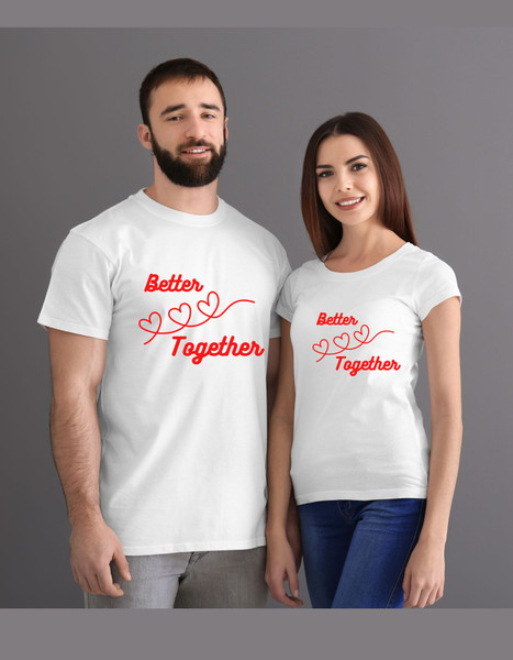 Roma family gifts T-shirts for Couple Valentine special with design Better together