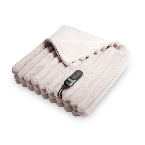 Duux Yentl Cuddle Heated Overblanket in Striped Grey - DXOB02UK