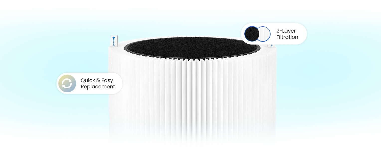 Replacement filters for air purifiers